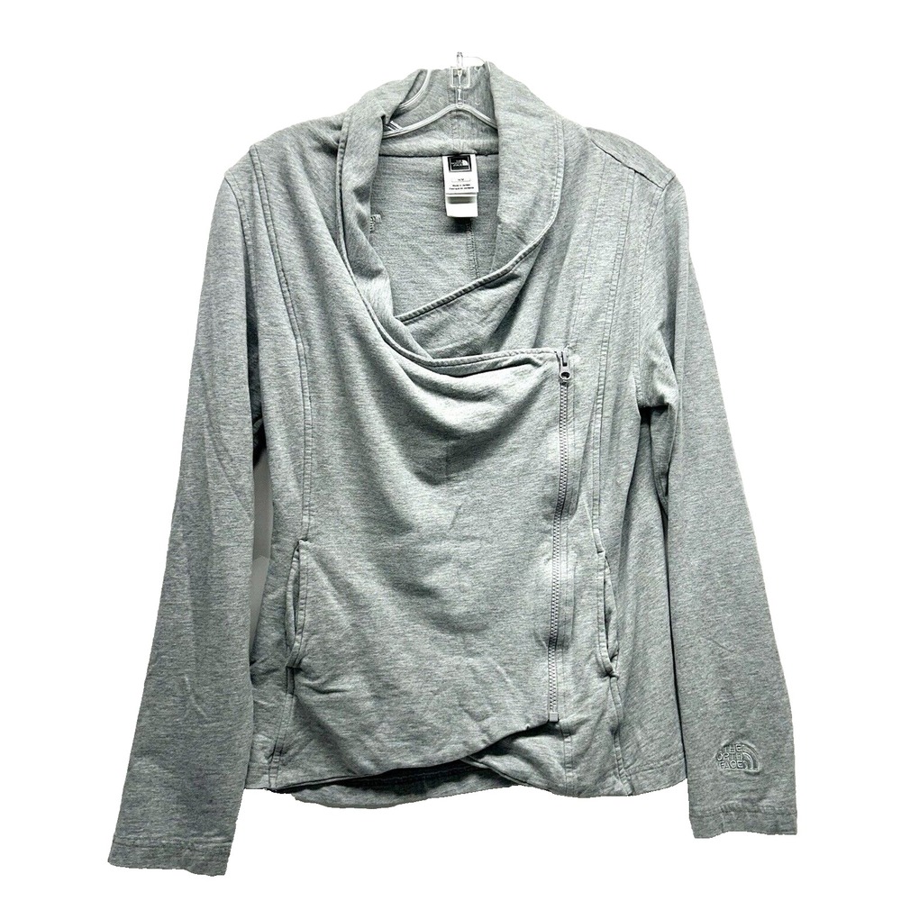 The North Face Women's Medium Grey Moto Cotton Blend Jacket (H5)